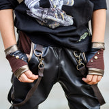 Steampunk Black &Brown Fingerless Gloves Unisex Kids Sizes