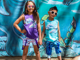 Dolphin Harems for boys and girls in ocean blue print