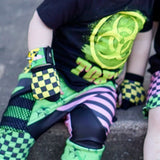 Neon Brights Checkered Gloves in yellow, lime, pink