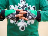 Plaid Skull Gloves for kids