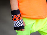 Checkerboard Fingerless Gloves for kids adults Checkerboard