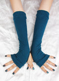Solid Color Arm Warmers Long Fingerless Gloves for kids and adults