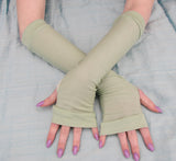 Solid Color Arm Warmers Long Fingerless Gloves for kids and adults