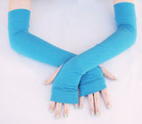 Solid Color Arm Warmers Long Fingerless Gloves for kids and adults
