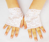 Girls Tiny White Lace Fingerless Gloves