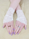 Black Pearl Lace Fingerless Gloves