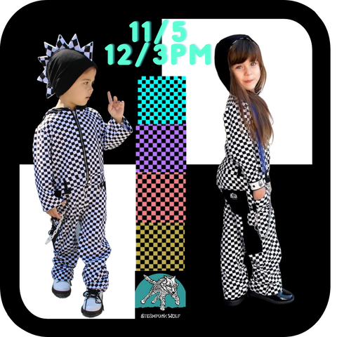Coveralls for Kids- Unisex Checkerboard Custom Color Options