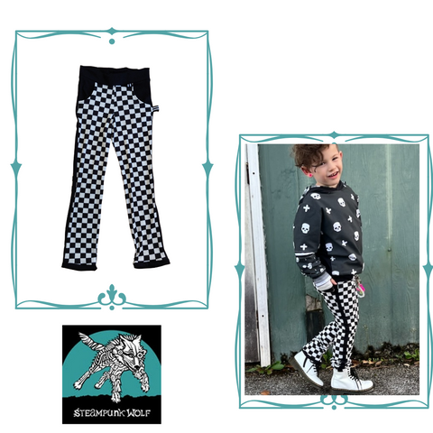 Checkerboard Skinny Pants for boys girls gender neutral  unisex fashion