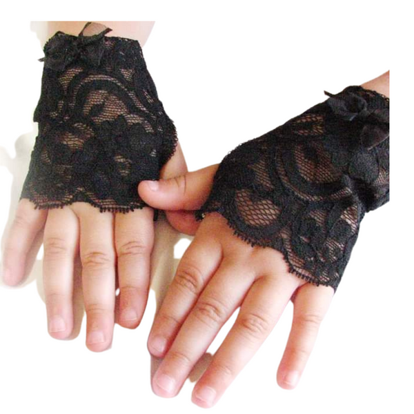 【FETICO】LACE FINGERLESS GLOVES  black Black Lace Fingerless Gloves — Tiff Porter
